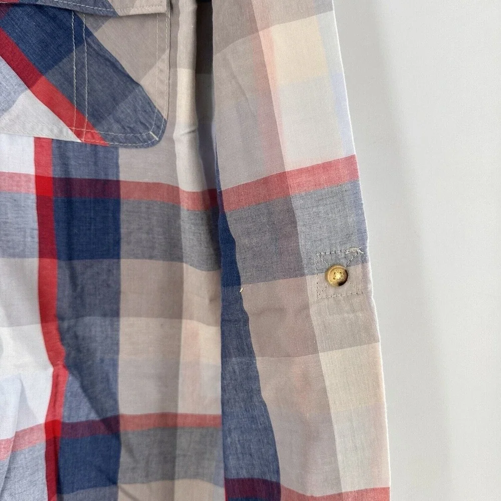 Levis Mens‎ XXL Plaid Button-Up Shirt In Red/Blue/Beige Western Preppy Cowboy